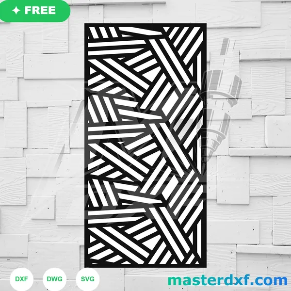 Crisscross Angular Stripe Panel DXF DXF File